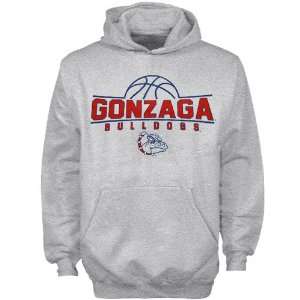  Gonzaga Bulldogs Youth Ash Basketball Booster Hoody 