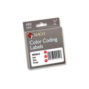  Maco Tag & Label : Color Coded Labels, Perm Adhesive, 1/4 