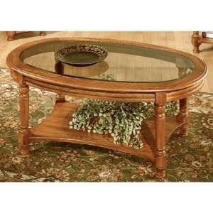  Marion County Oval Cocktail Table in Ginger Oak: Home 