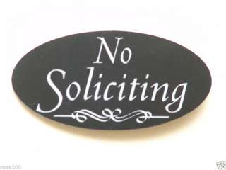 No Soliciting Front Door Home Plaque Many Colors Sign  