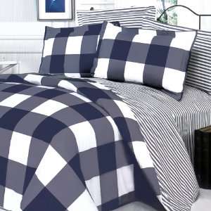 Blancho Bedding   [Navy & White] Luxury 5PC Comforter Set Combo 300GSM 