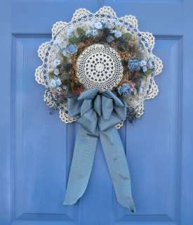 Spring Bonnet Front Door Floral Wreath Easter Holiday Decoration 
