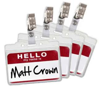 100) Wholesale Clip On Name Tag ID Badge Card Holder for Trade Show 