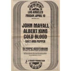 Albert King Mayall Fillmore Concert Ad Poster 1970