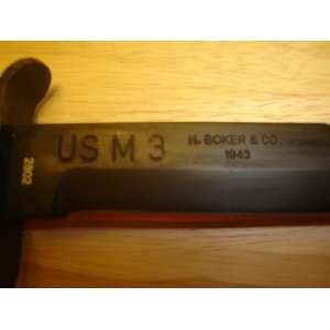  U.S. M 3 1943 FIGHTING KNIFE O.D. GREEN SHEATH BOKER 