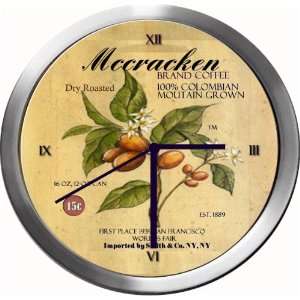  MCCRACKEN 14 Inch Coffee Metal Clock Quartz Movement 