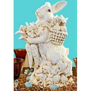  Ceramic Italian Antique Carrot Bunny Figurine Centerpiece 