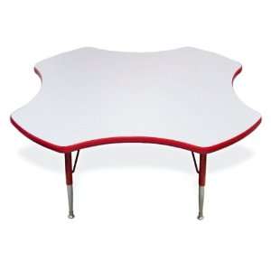   Table   Pebble Gray Top With Red Banding Black Legs   Adjusts To 22 31