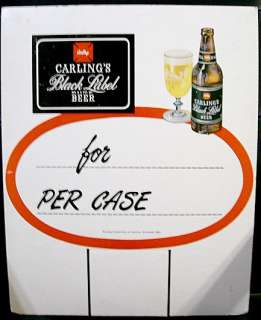   Carlings Black Label Beer Case Topper Price Sign   Cleveland, OH