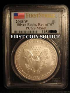   BURNISHED SILVER EAGLE w/ REVERSE 2007 ERROR PCGS MS 69 FIRST STRIKE