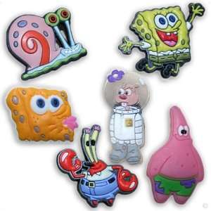 Set of 6   Spongebob   style your crocs, shoe Charms, Clogs stickers 