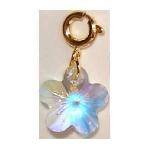  14K Glod Plated Swarovski Crystal AB Flower Charm: Arts 