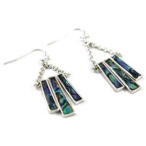 Wild Pearle Amulet (Lucky) Ethnic Dangle Earrings with Abalone Shell 