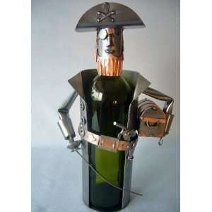   Pirate with Chest and Sword Steel Wine Bottle Holder
