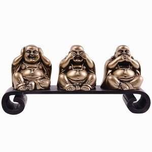  Three Buddhas on Scroll   See, Hear, Speak No Evil 