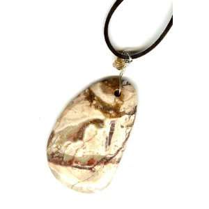  Swirled Stone (Brown and Green) Pendant Necklace by 