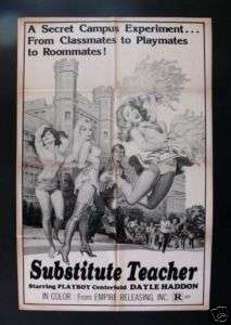 SUBSTITUTE TEACHER * 1SH EXPLOITATION MOVIE POSTER 70s SCHOOL  