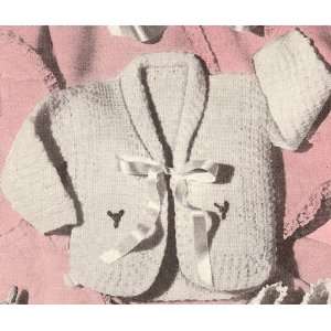 Vintage Crochet PATTERN to make   Baby Sweater Sacque Jacket. NOT a 