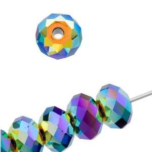  Swarovski Crystal #5040 6mm Rondelle Beads Jet AB 2X Beads 