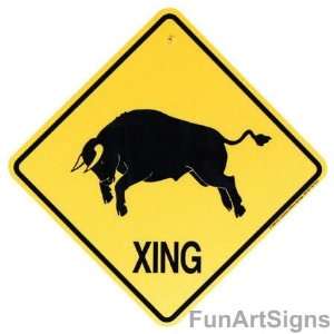  Bull Crossing Xing Sign