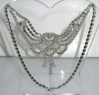 BEST VINTAGE ELEGANT PRINCESS BRIDAL BIB NECKLACE WOW  