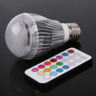 E27 9W Remote Control Color Changing LED Light Bulb RGB Color Lamp 100 