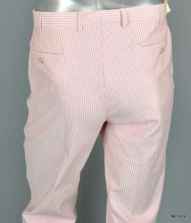 698 NEW Brioni PORTORICO White/Pink Stripe Pants 40  