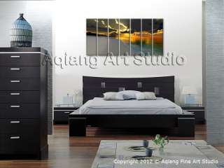 Sunset Glow Beach Ocean Modern Oil Paintings HUGE Abstract Canvas Wall 