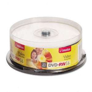  imation® DVD RW Discs, 4.7GB, 4x, Spindle, Silver, 25 