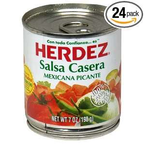 Herdez Salsa Casera, 7 Ounce Cans (Pack of 24)  Grocery 