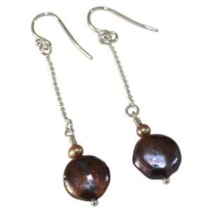  Lava Long Freshwater Pearl Earrings: Jewelry