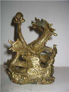 Bronze Victory Dragon Statue Feng Shui Power Success  