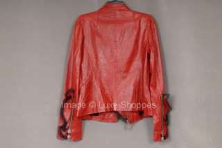 Royal Underground by Nikki Sixx Red Leather Motorcycle Jacket   $895 