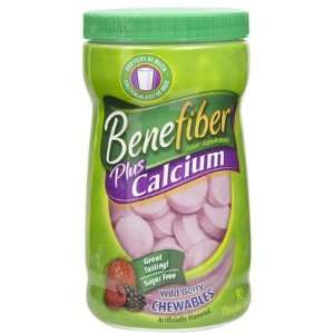 Benefiber Sugar Free Fiber + Calcium Chewables, Wild Berry 