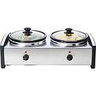 Stainless Steel Double Slow Cooker + Food Warmer Buffet