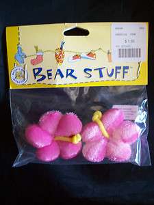 BUILD A BEAR EARBANDS PINK HIBISCUS EARBOWS NEW IN PACKAGE  