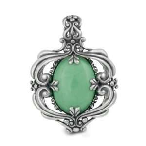   Carolyn Pollack Sterling Silver Utah Variscite Swirl Enhancer Jewelry