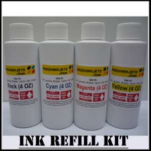 Bulk 4 oz X 4 Combo refill ink for Brother LC61 LC 61  