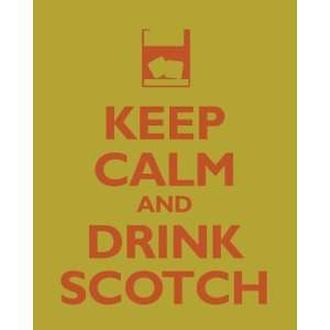  Keep Calm and Drink Scotch, archival print (lime): Home 