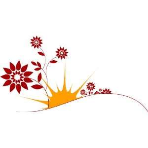 Colorful Flower With Sun Design Decal Art   Removable Home 