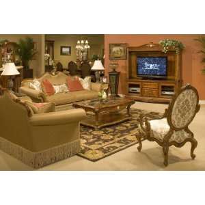   Camelback Sofa, Wood Trim Camelback Loveseat and Wood Chair: Home