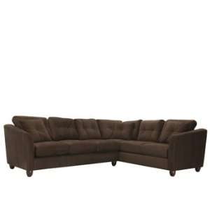  Trey Brown Microfiber 2pc Sectional Sofa