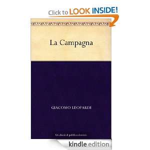 La Campagna (Italian Edition) Giacomo Leopardi  Kindle 