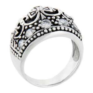  Round Cut Cz Royal Tiara Right Hand Ring: Pugster: Jewelry