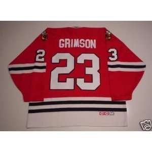 Stu Grimson Chicago Blackhawks Jersey 1992 Cup Patch   XX Large 