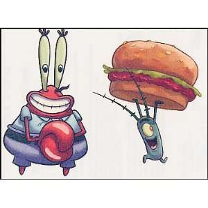  Mr. Krabbs & Plankton Temporaray Tattoo: Toys & Games