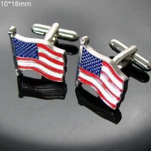   Trim Star and Stripes American Flag Cufflinks Cuff Links Jewelry