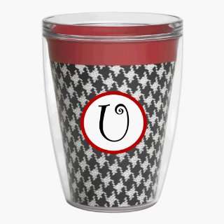 Hounds Tooth/Red Stripe 16 oz Insulated Beverage Tumbler w/Monogram 