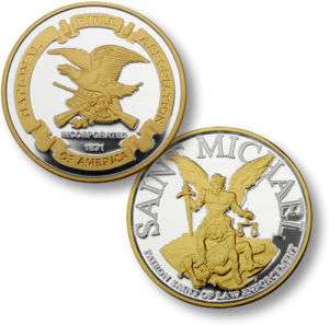SAINT MICHAEL NRA SEAL .999 SILVER GOLD CHALLENGE COIN  