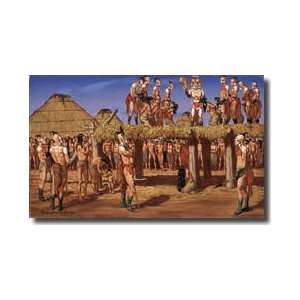   Chiefs Are Strangled In Natchez Ceremony Giclee Print: Home & Kitchen